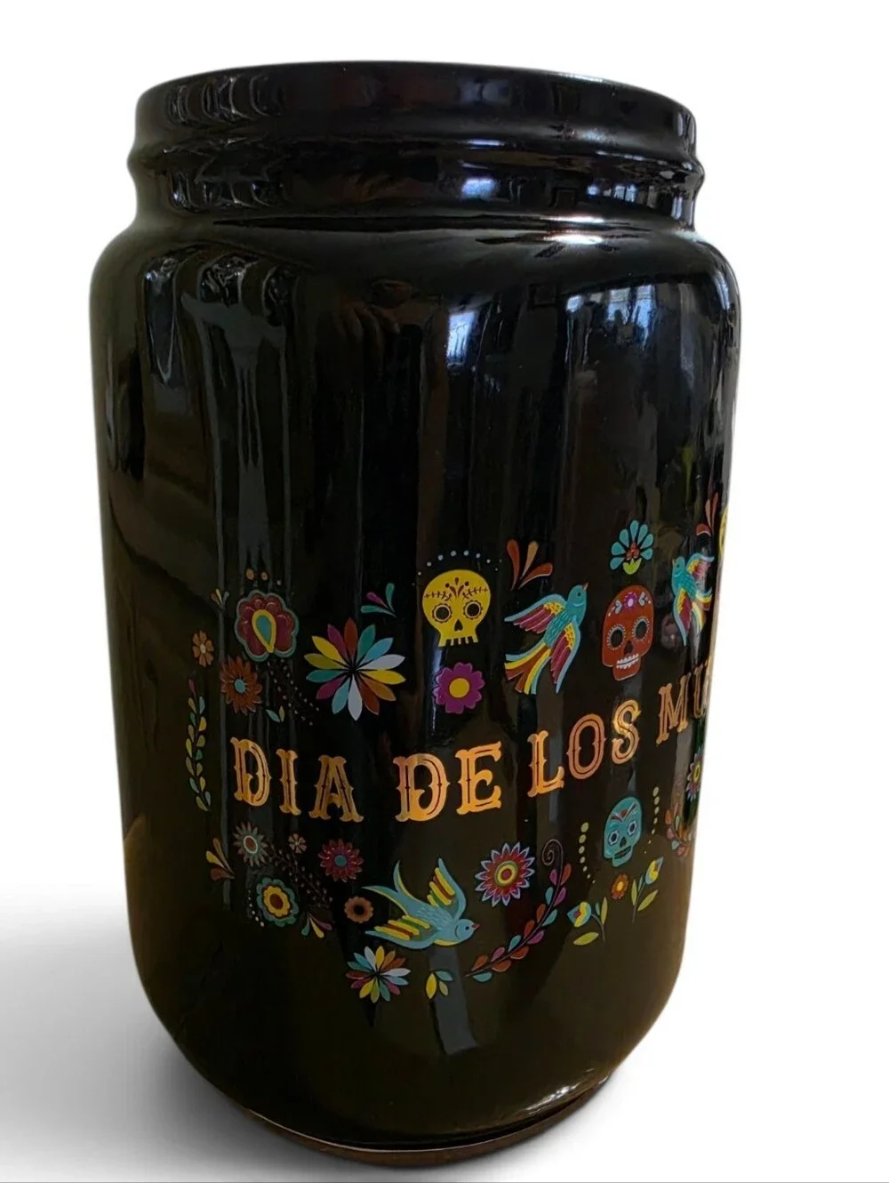 Dia de los Muertos Ceramic Mason Jar Vase/ Decor
